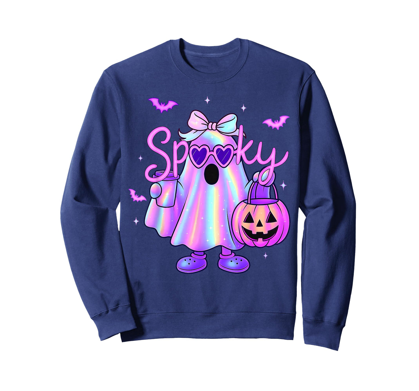 Cute Ghost Coquette Bow Halloween Spooky Season Girl Women T-Shirt