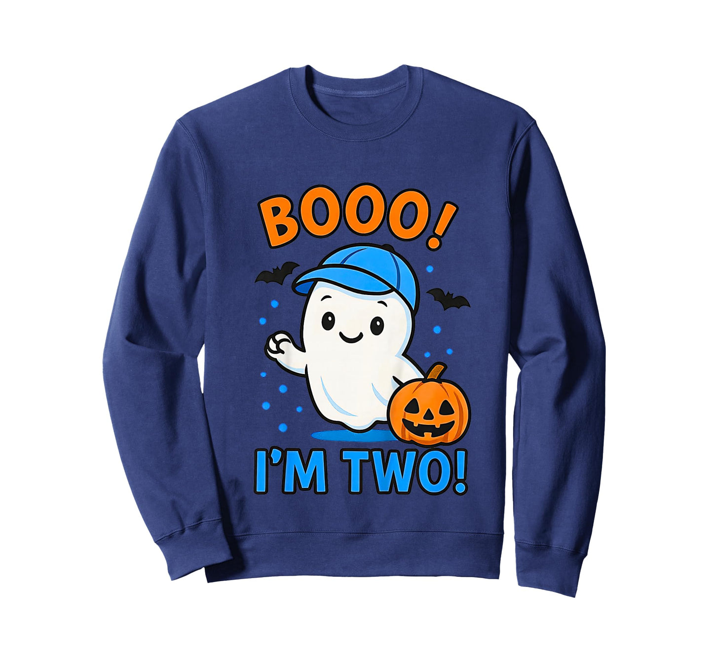 Kids Ghost Boo I'm Two Years 2nd Birthday Toddler Halloween Party T-Shirt