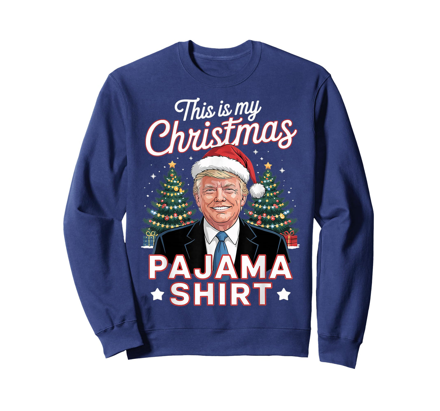 This is My Christmas Pajama Trump Santa Hat Xmas T-Shirt