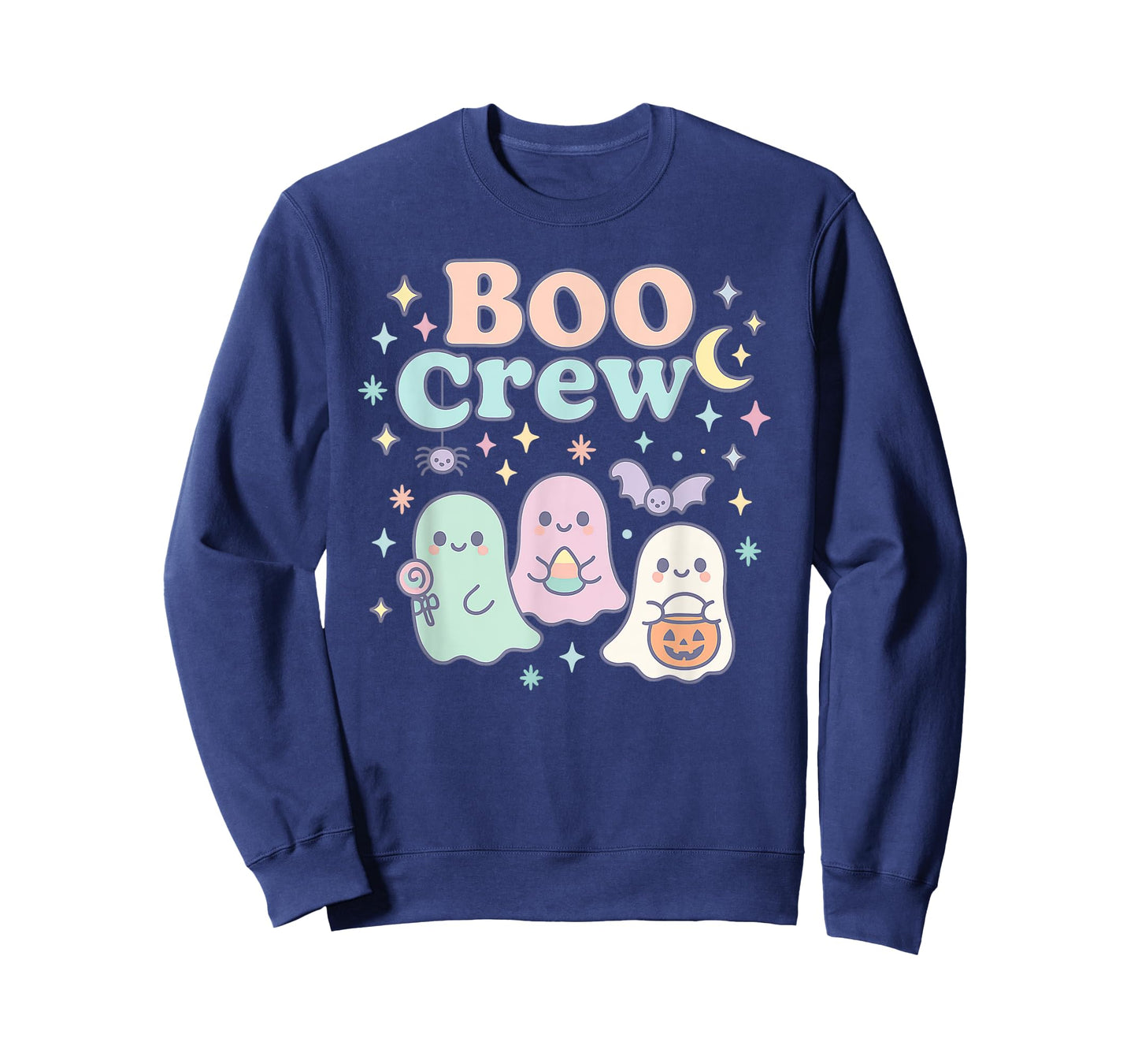 Cute Pastel Boo Crew Halloween Groovy Ghosts Candy Pumpkin T-Shirt