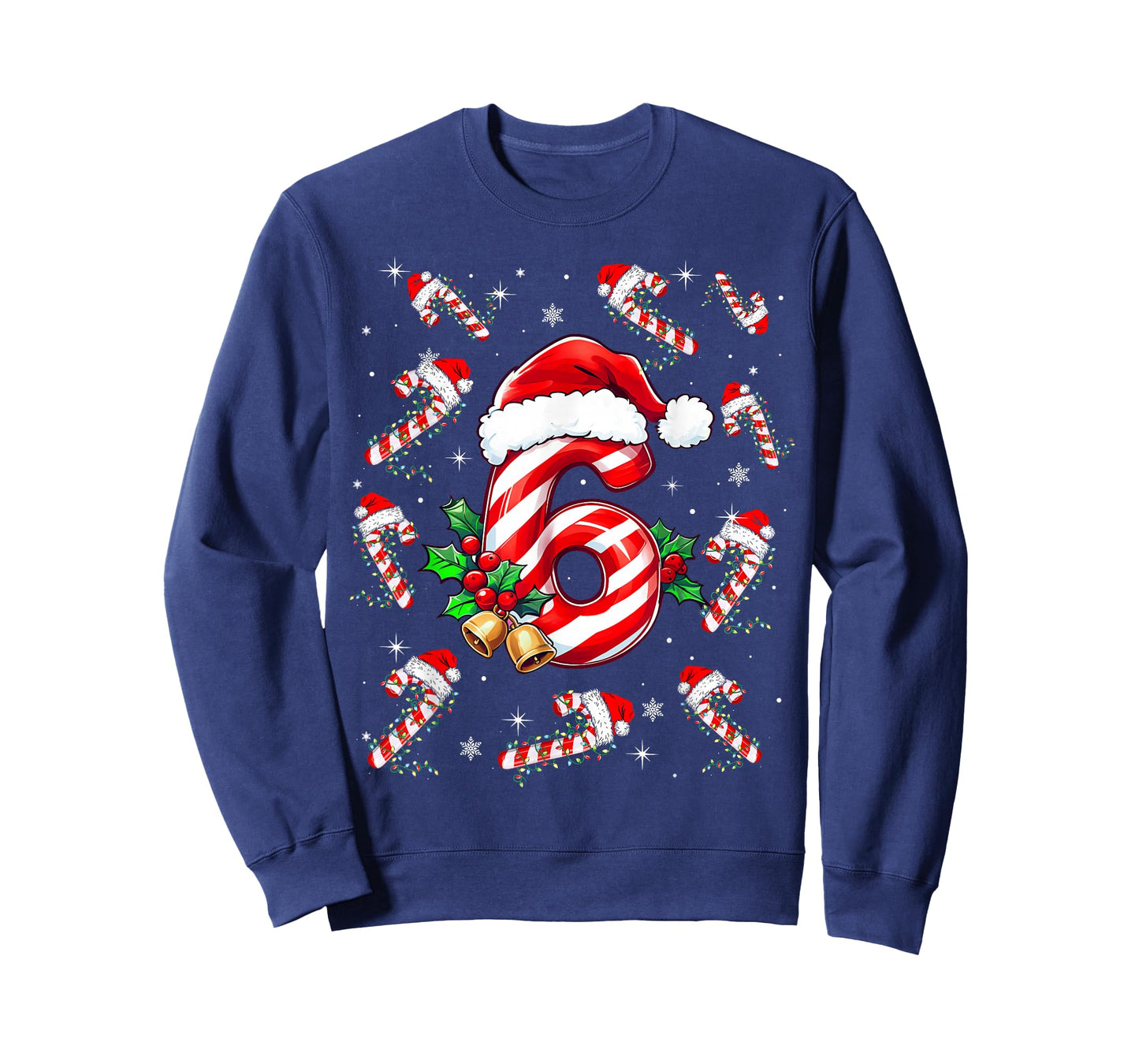 Christmas Fun Six Seven 6 7 Meme Slang Couples Candy Cane T-Shirt