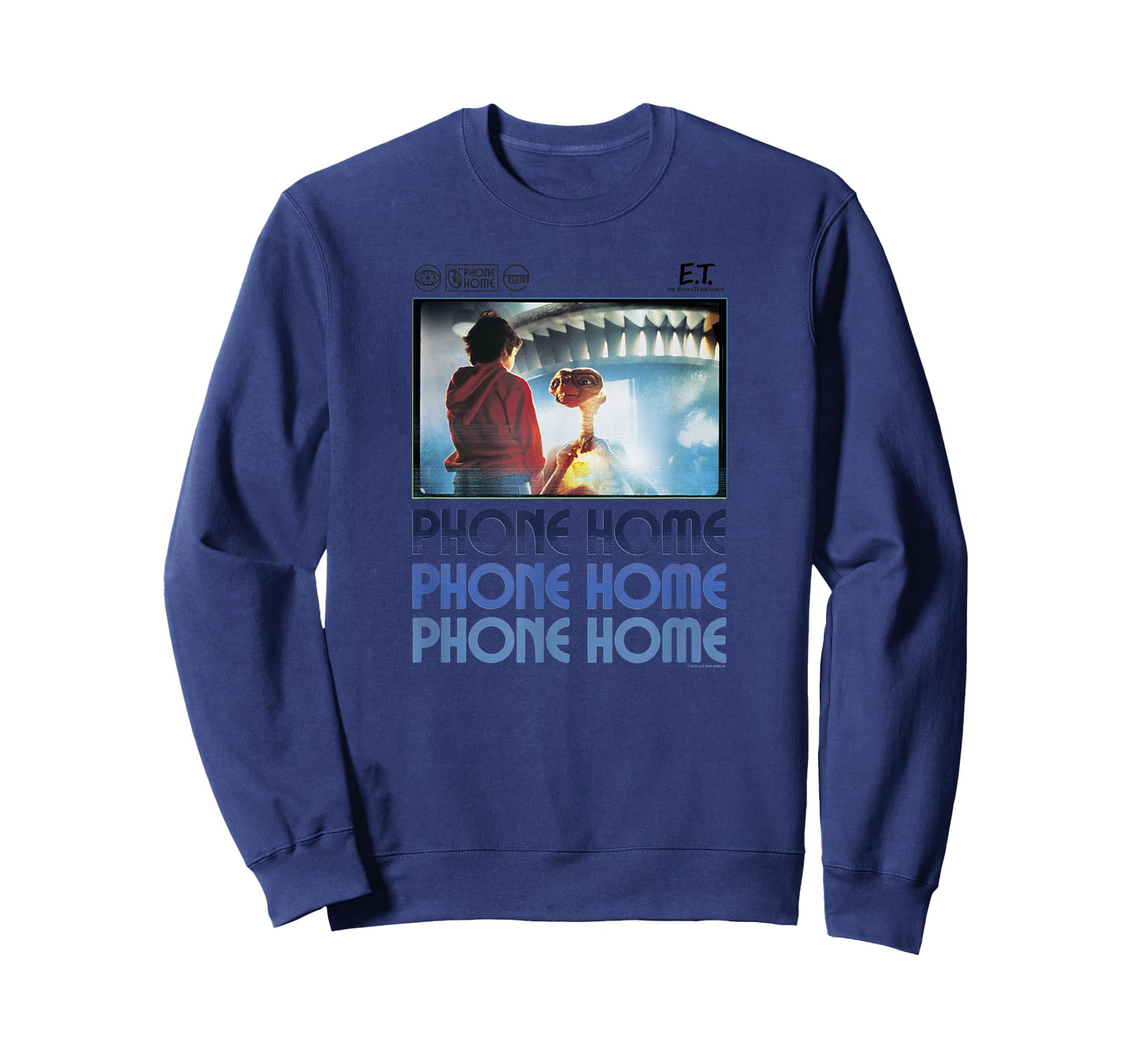 E.T. And Elliott Phone Home Spaceship Poster T-Shirt