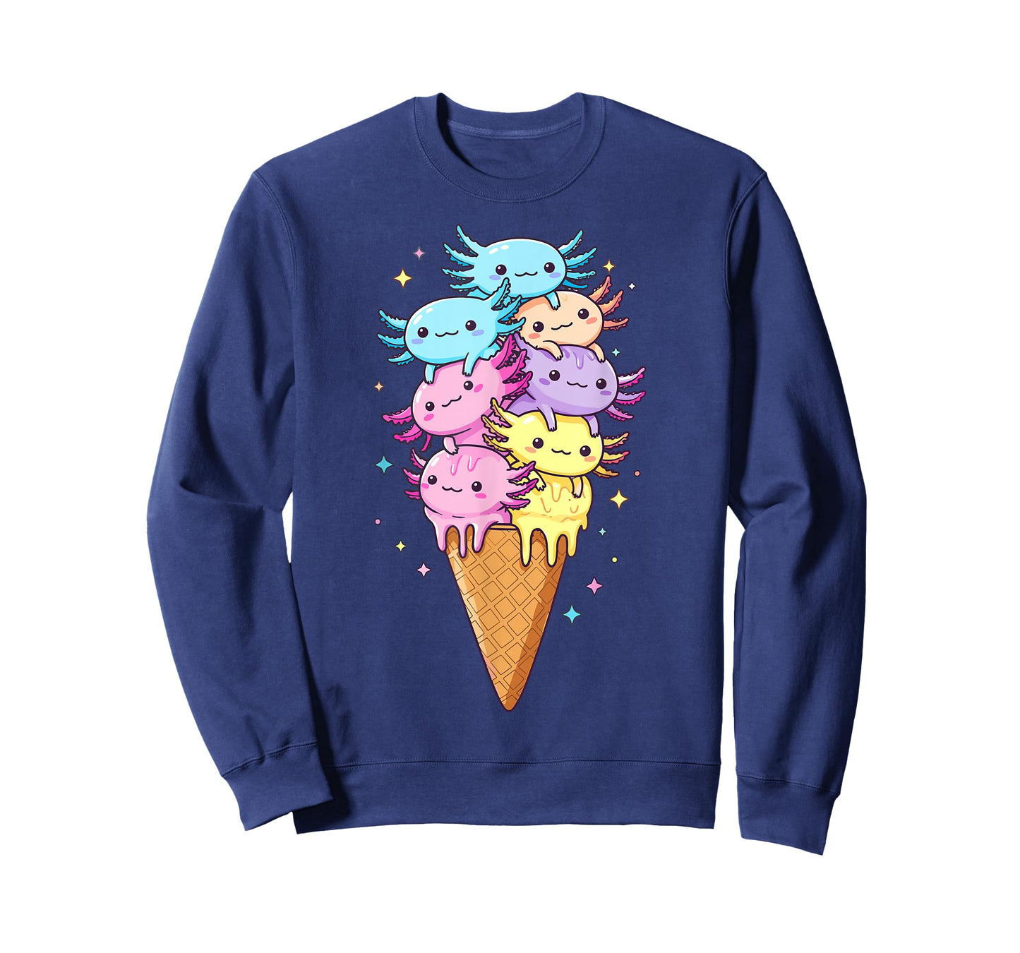 Axolotls Ice Cream Funny Kawaii Axolotl T-Shirt