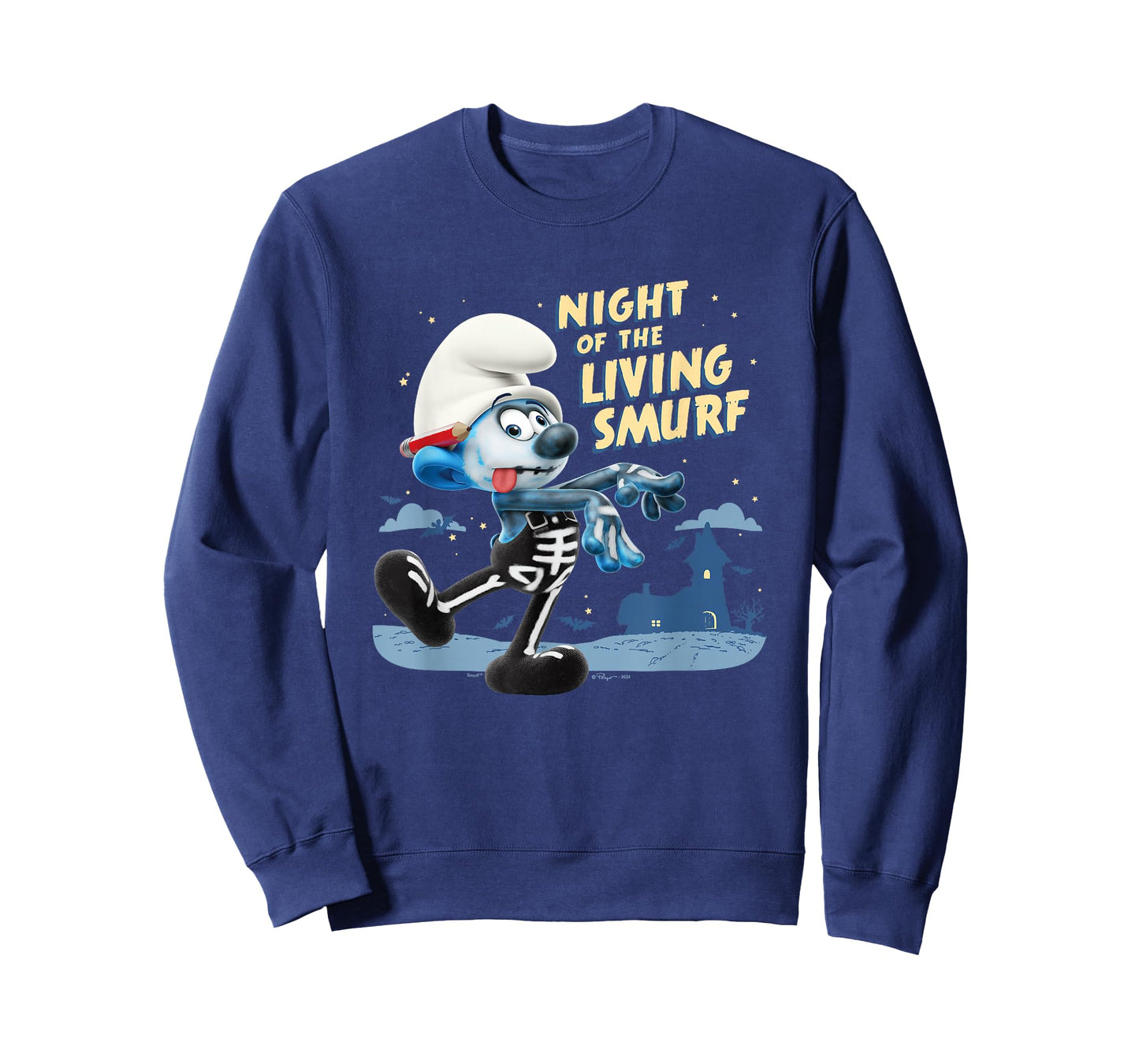 The Smurfs Halloween Night Of The Living Smurf Zombie Logo T-Shirt