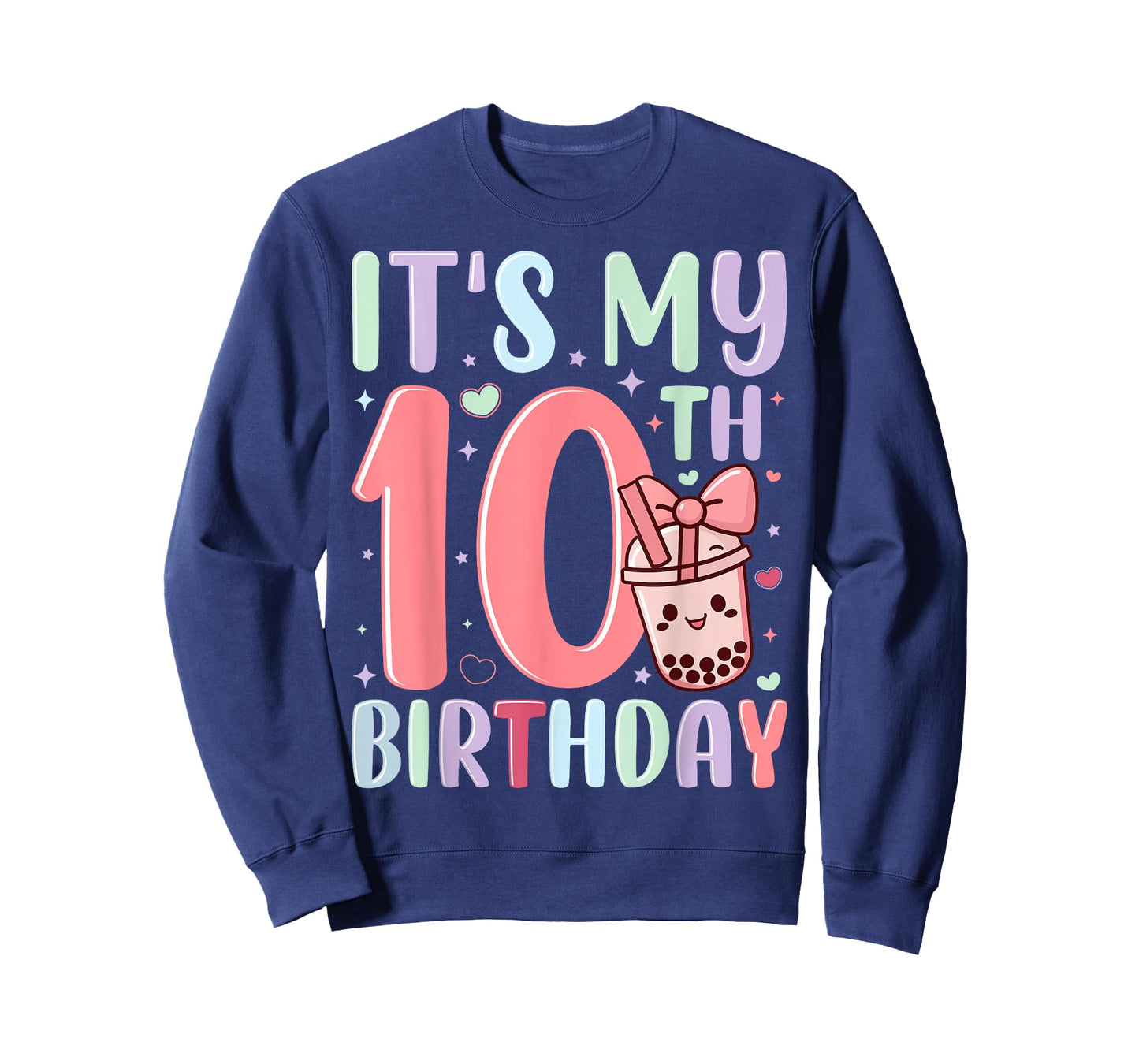 It's My 10th Birthday Bubble Boba Tea Party 10 Year Old Girl T-Shirt