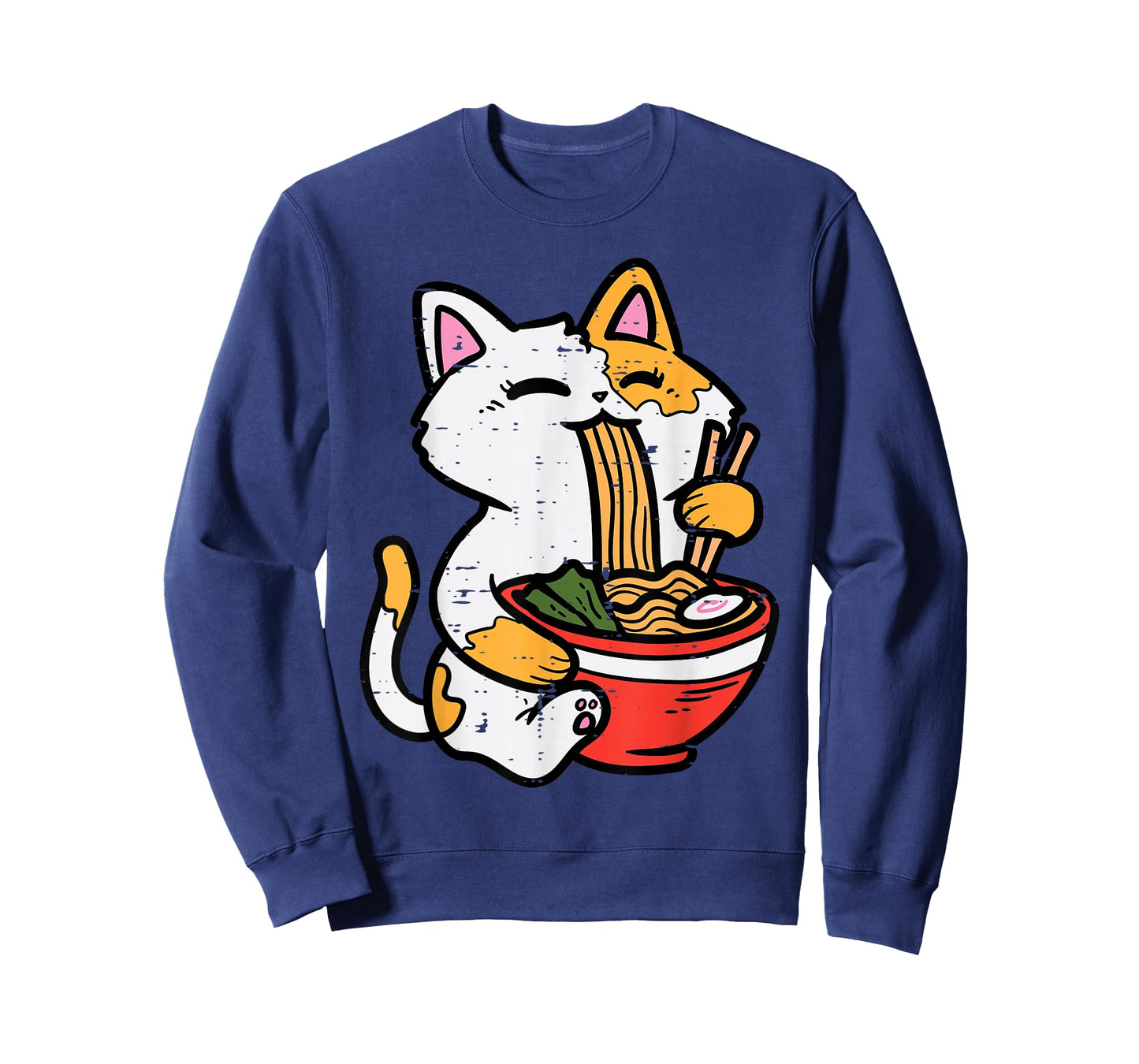 Cat Eating Ramen Cute Japanese Food Women Girls Kids T-Shirt