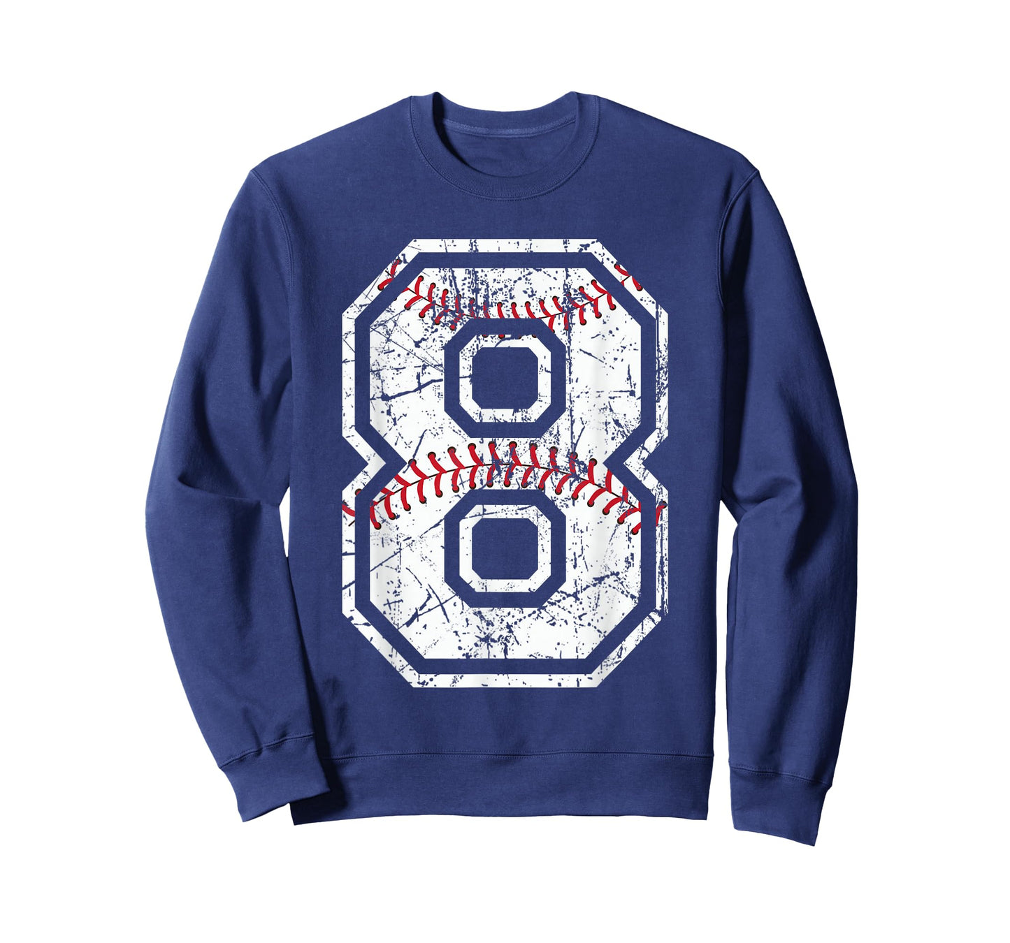 Baseball Jersey Number 8 Vintage Distressed Graphic T-Shirt