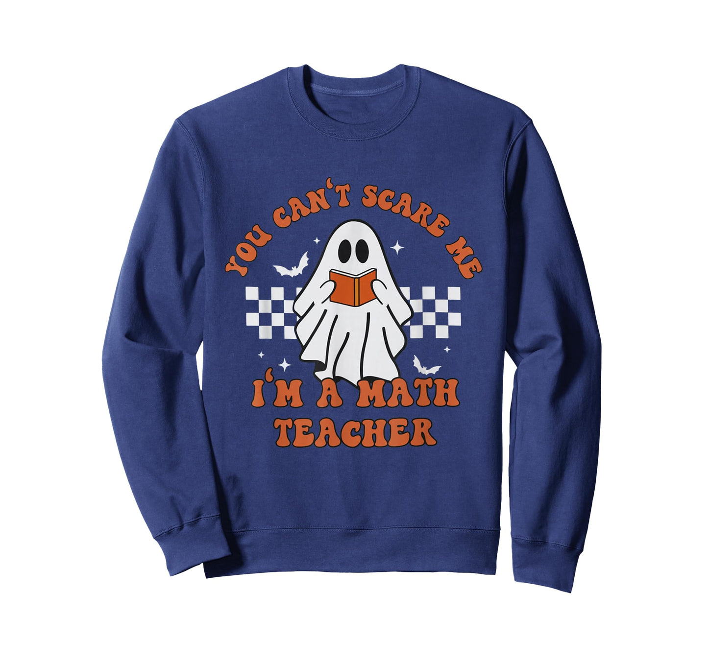 Retro You Can't Scare Me I'm A Math Teacher Cute Ghost Women T-Shirt