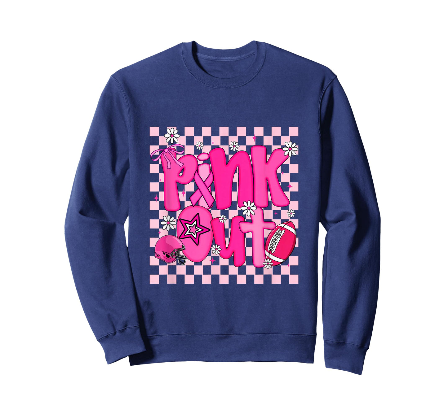 Pink Out Shirt Womens Girls Football Breast Cancer Awareness T-Shirt