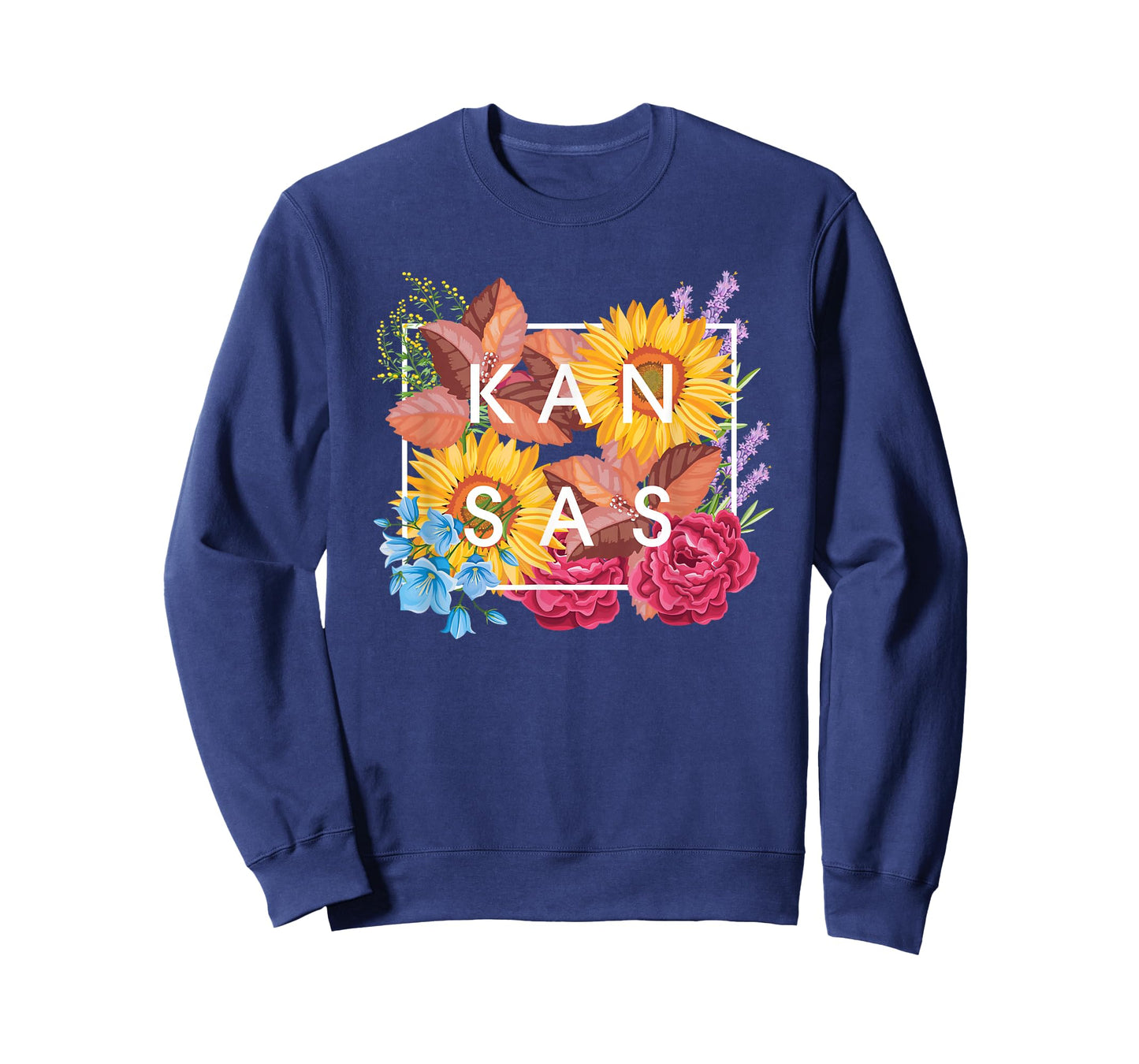Flowers of Kansas Word Art - Kansan State Souvenir T-Shirt