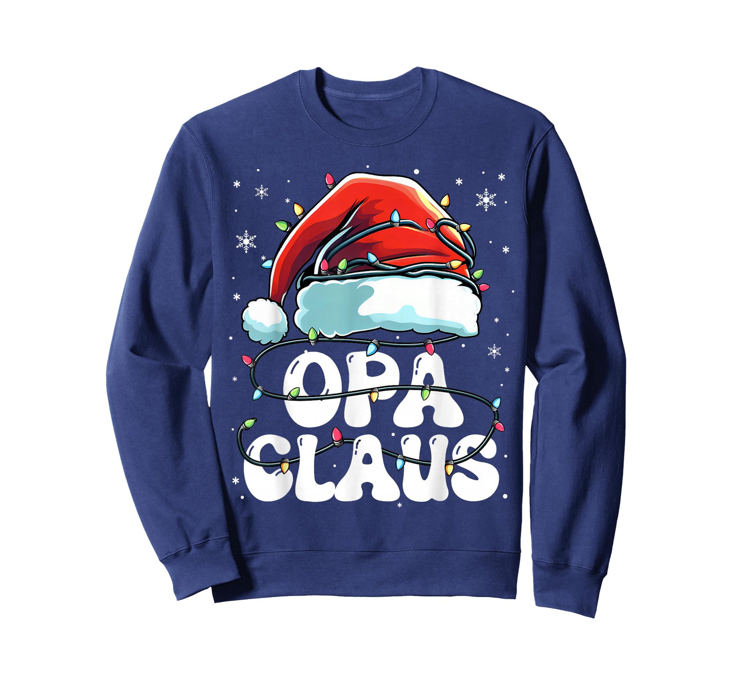Groovy Opa Claus Christmas Lights Funny Family Xmas Pajama T-Shirt