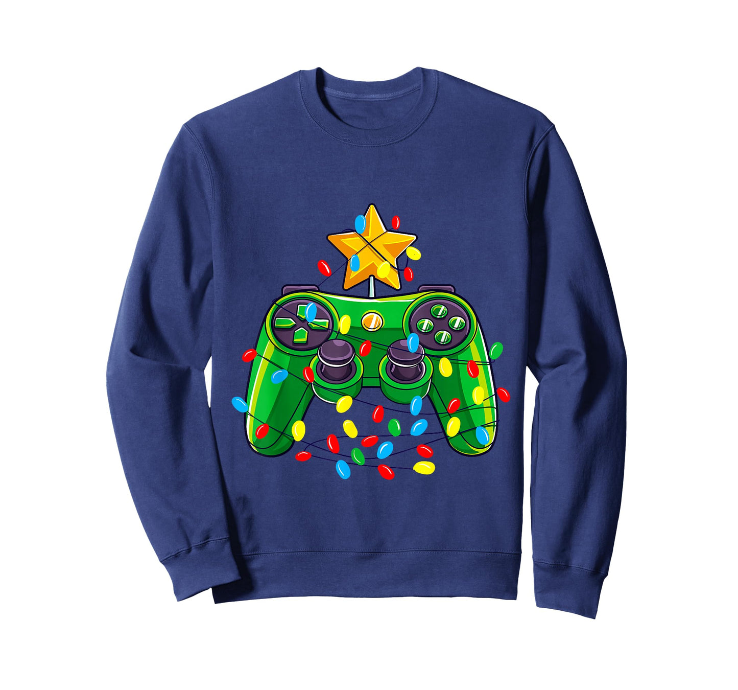 Video Game Controller Christmas Tree Lights Gamer Boys Kids T-Shirt
