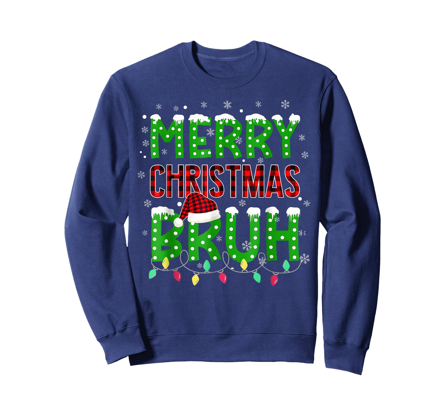 Bruh Christmas Red Plaid Teens Boys Kids Xmas Pajama T-Shirt