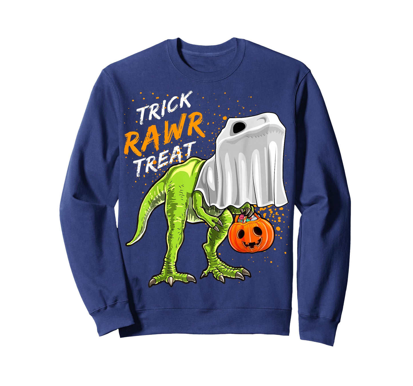 Trick Rawr Treat Halloween T Rex Dinosaur Ghost Gift Boys T-Shirt
