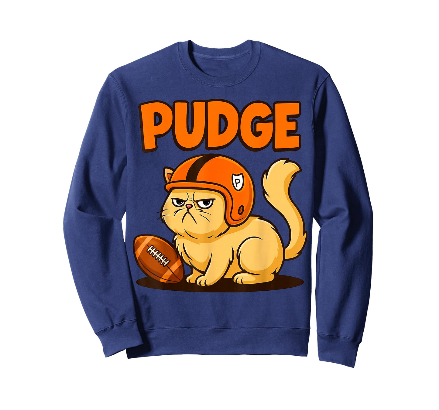 Pudge Grumpy Football Cat T-Shirt
