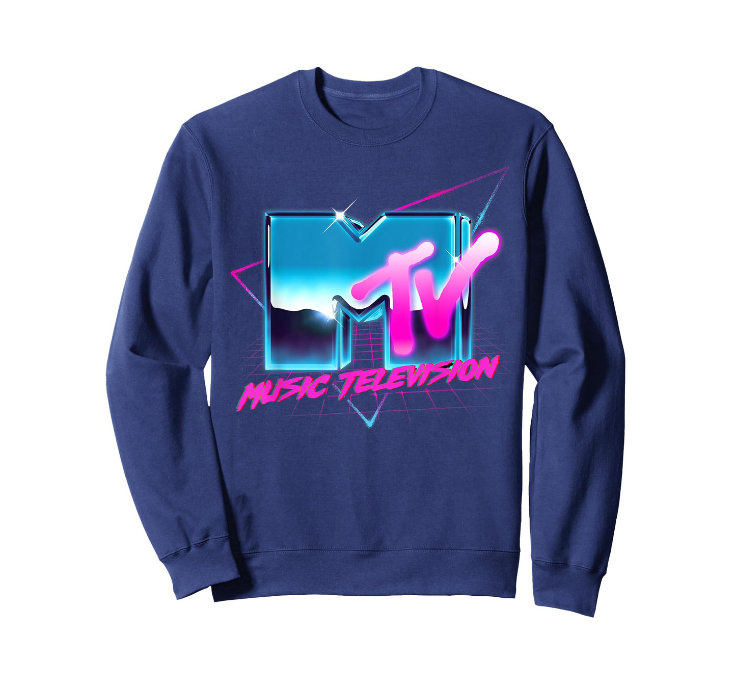 Mademark x MTV - Rad 80's MTV Logo Chrome Effect RetroWave Eighties MTV T-Shirt