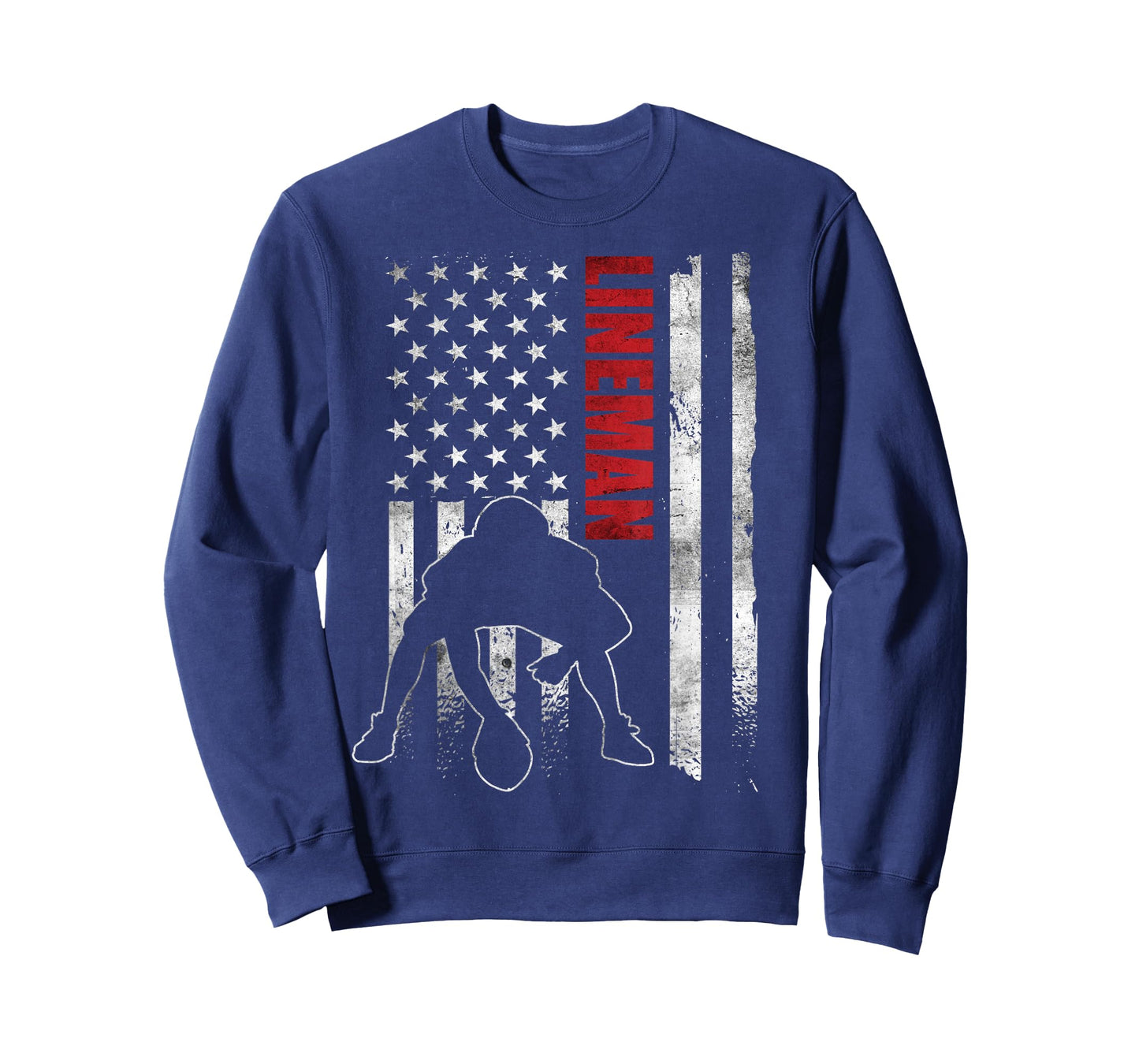 American Football Lineman Offensive Player Apparel US Flag T-Shirt