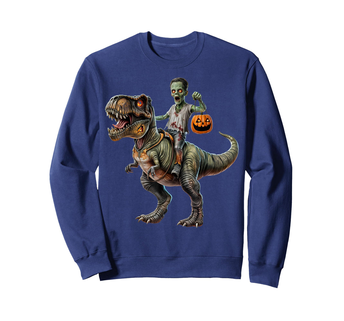 Halloween Zombie Riding T-Rex for Kids Boys T-Shirt