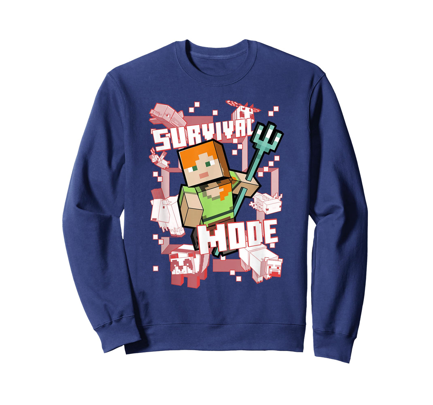 Minecraft Alex Survival Mode Trident T-Shirt