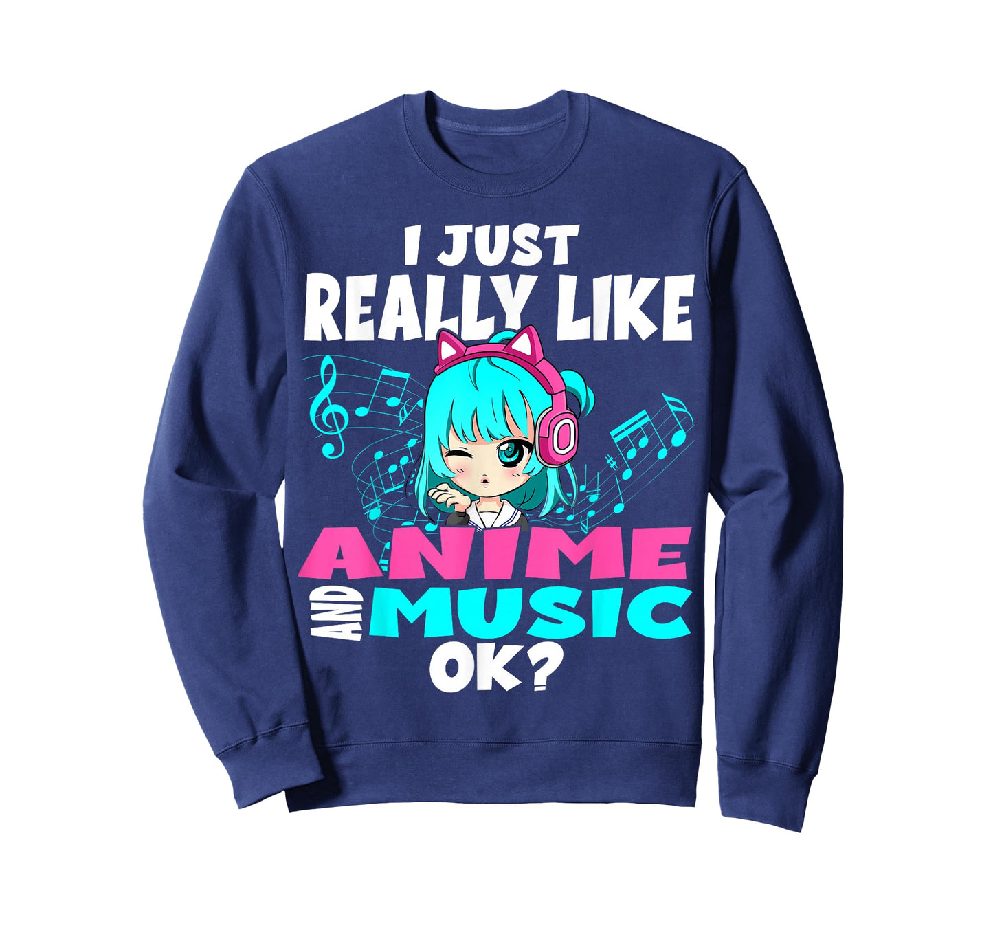 Anime and Music Kawaii Chibi Graphic Teen Anime Girl T-Shirt