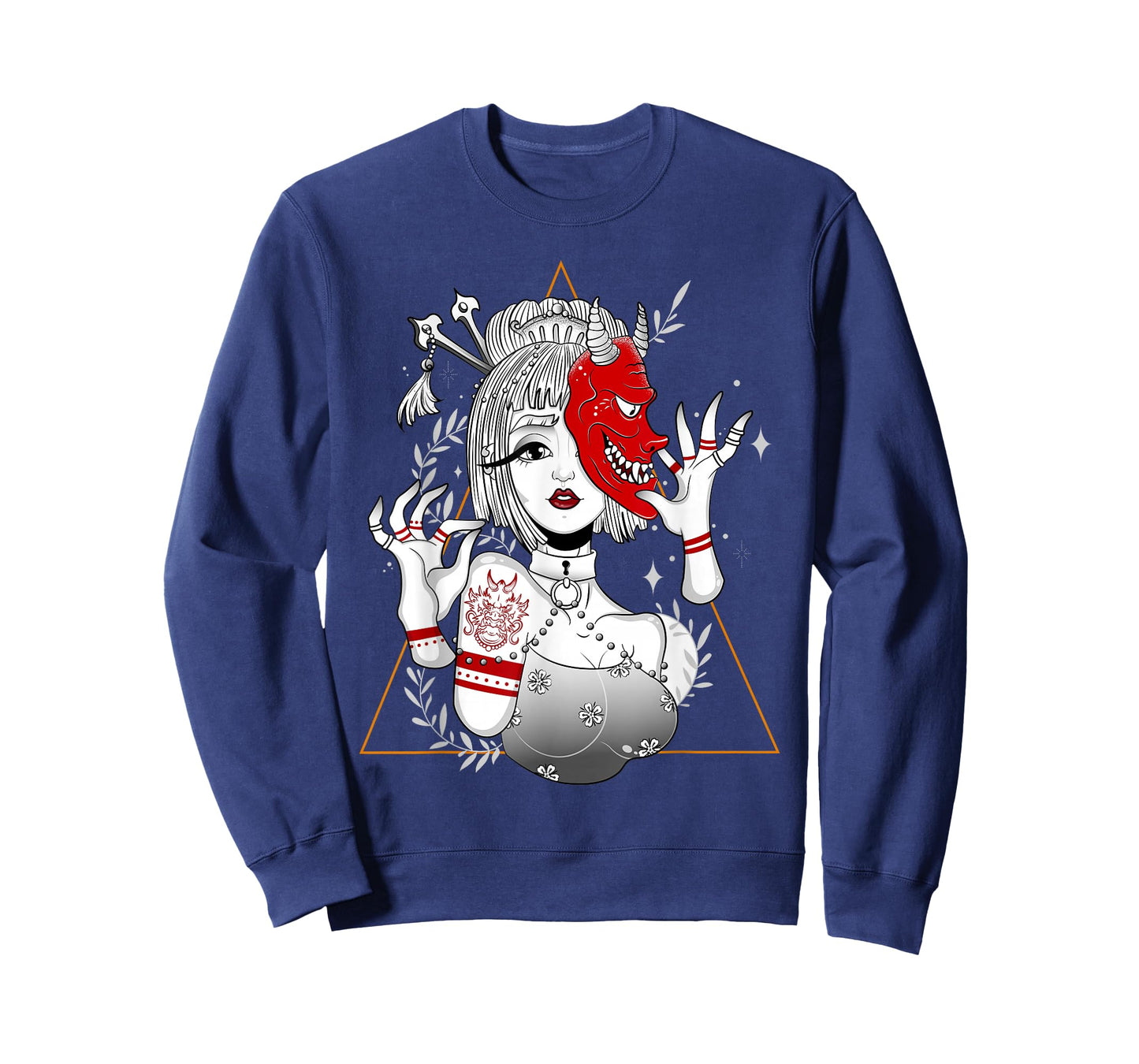 Japanese Demon Culture Samurai Geisha Girl Hannya Gift Tee T-Shirt