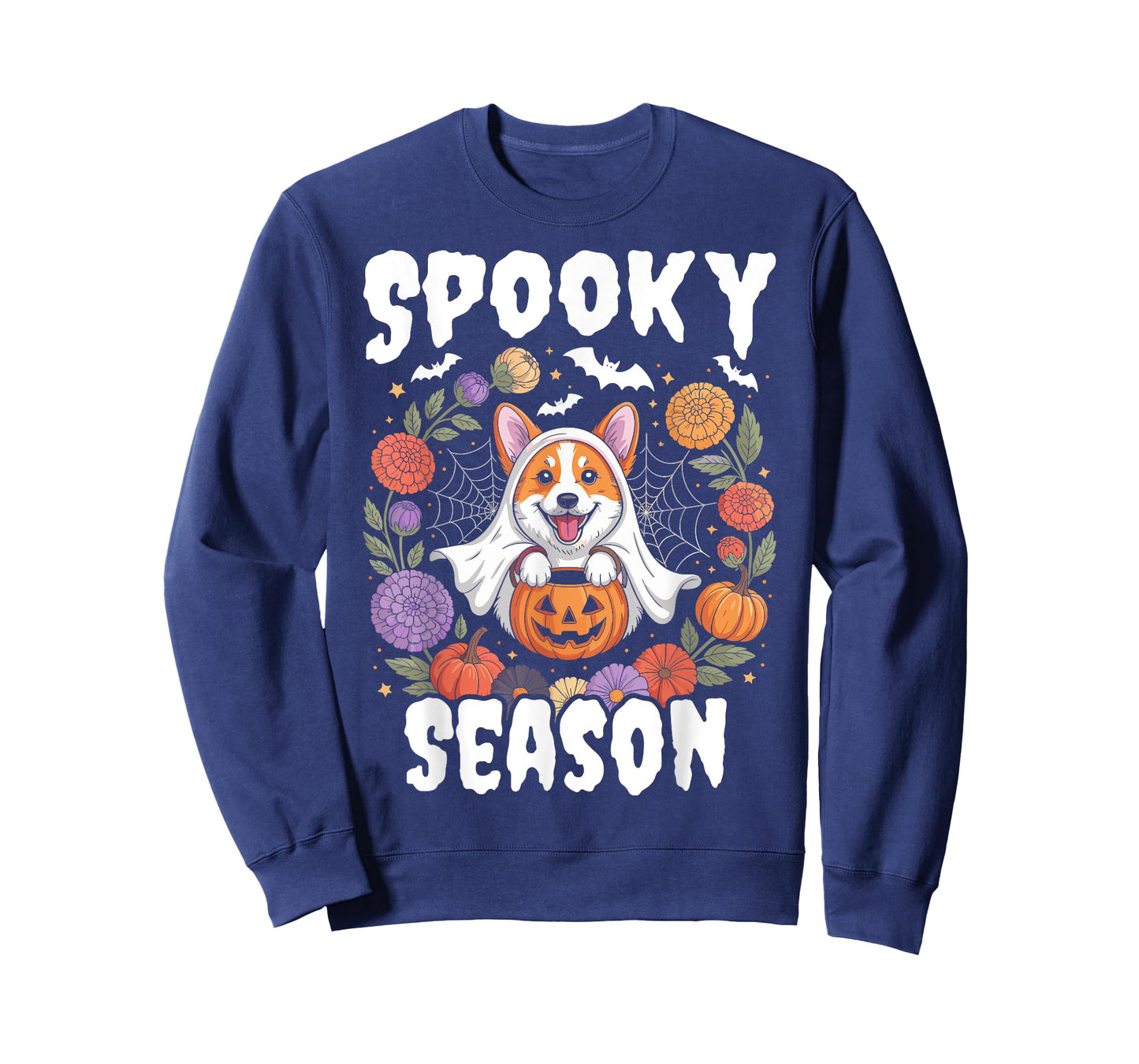 Spooky Season Corgi Dog Ghost Pumpkin Halloween T-Shirt