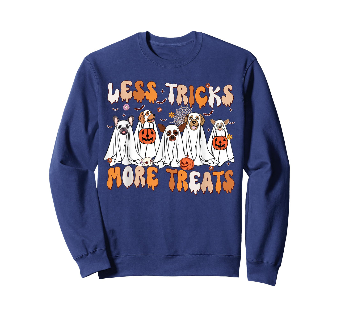 Less Tricks More Treats Spooky Ghost Dogs Vet Tech T-Shirt