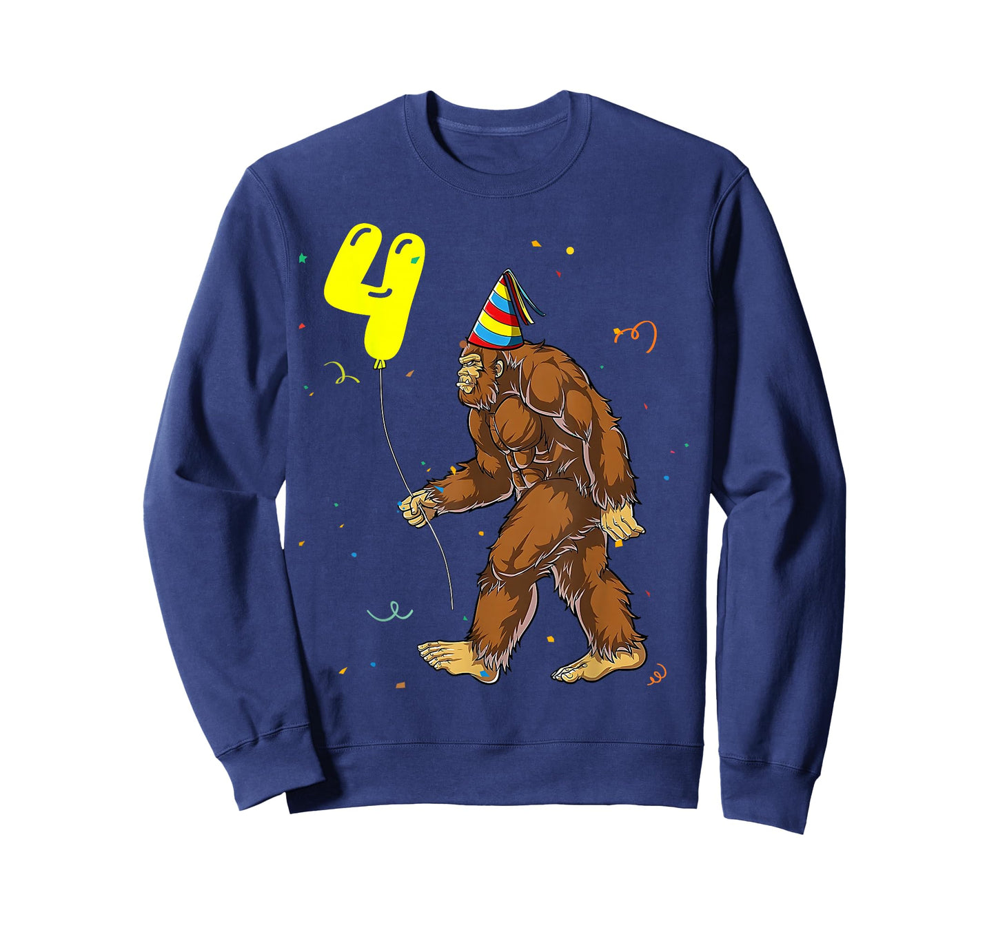 Funny Bigfoot 4th Birthday Party Sasquatch Boy Girl Kids T-Shirt