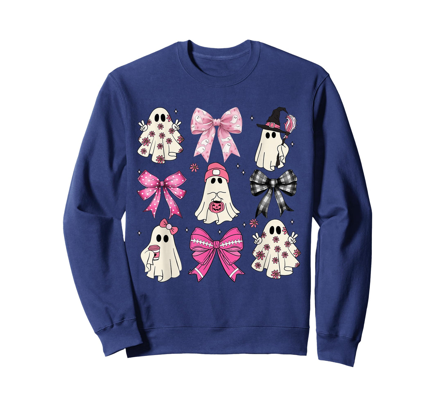 Spooky Vibes Pink Ghost Preppy Halloween Women Girls Kids T-Shirt