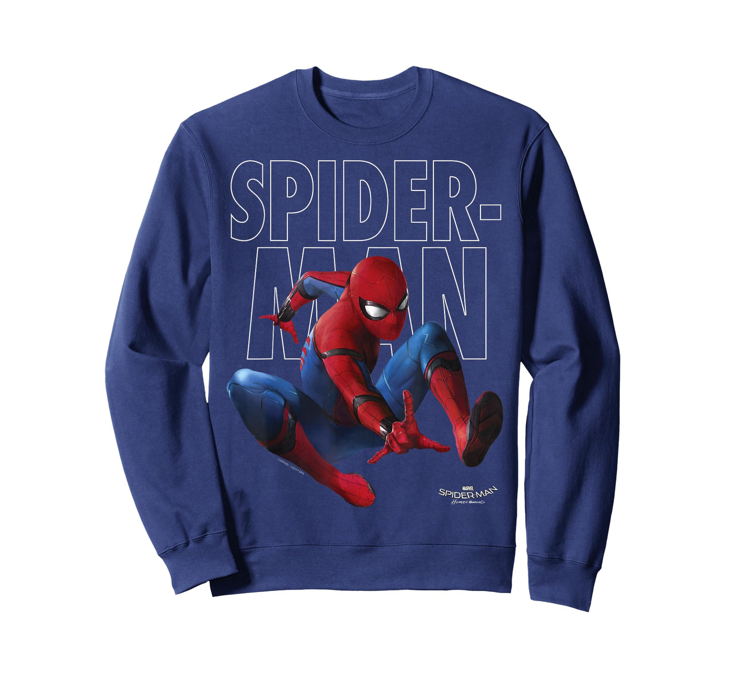 Marvel Spider-Man Homecoming Outlined Epic Jump Pose T-Shirt Small