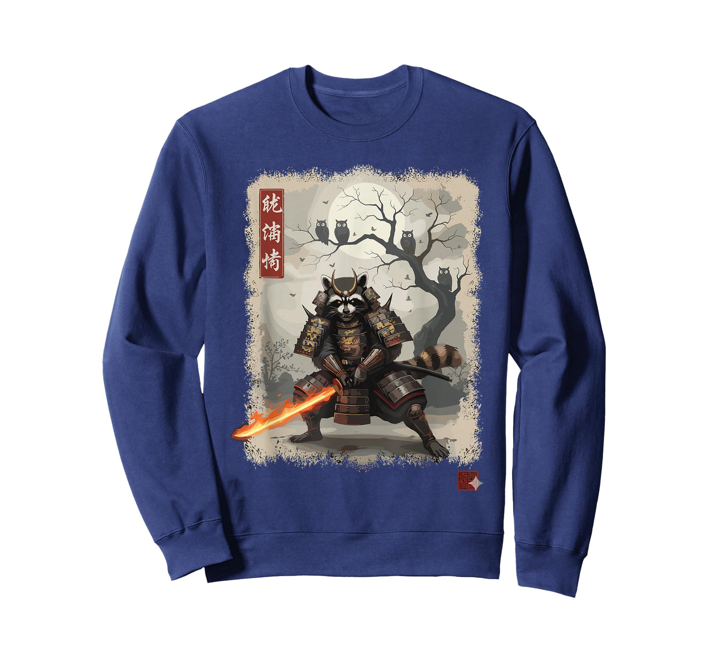 Samurai Raccoon Japanese Shirts for Men Warrior Vintage T-Shirt