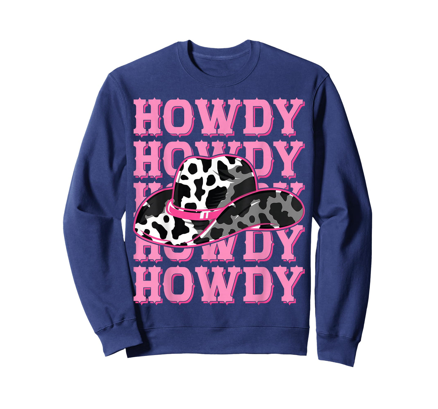 HOWDY - Country Southern Western Pink Texas Cow pattern T-Shirt