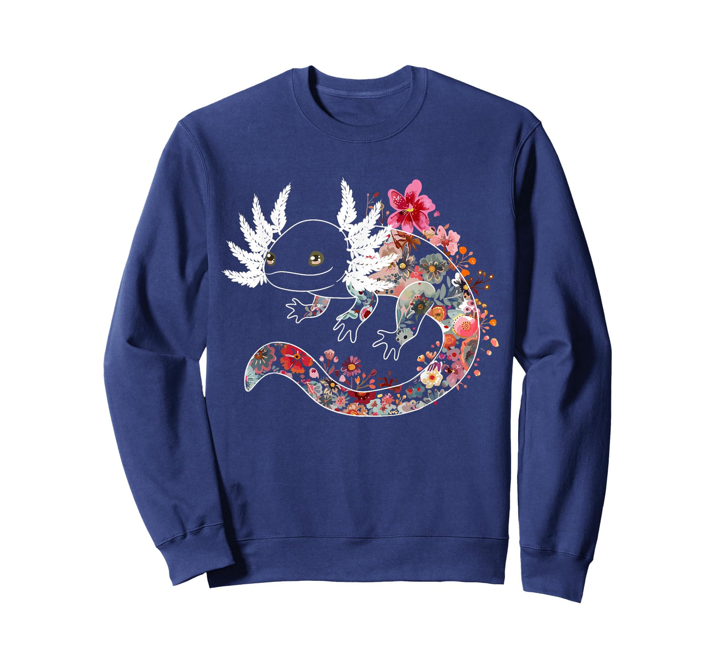 Axolotl Shirts For Girls Women Kawaii Anime Cute Floral T-Shirt