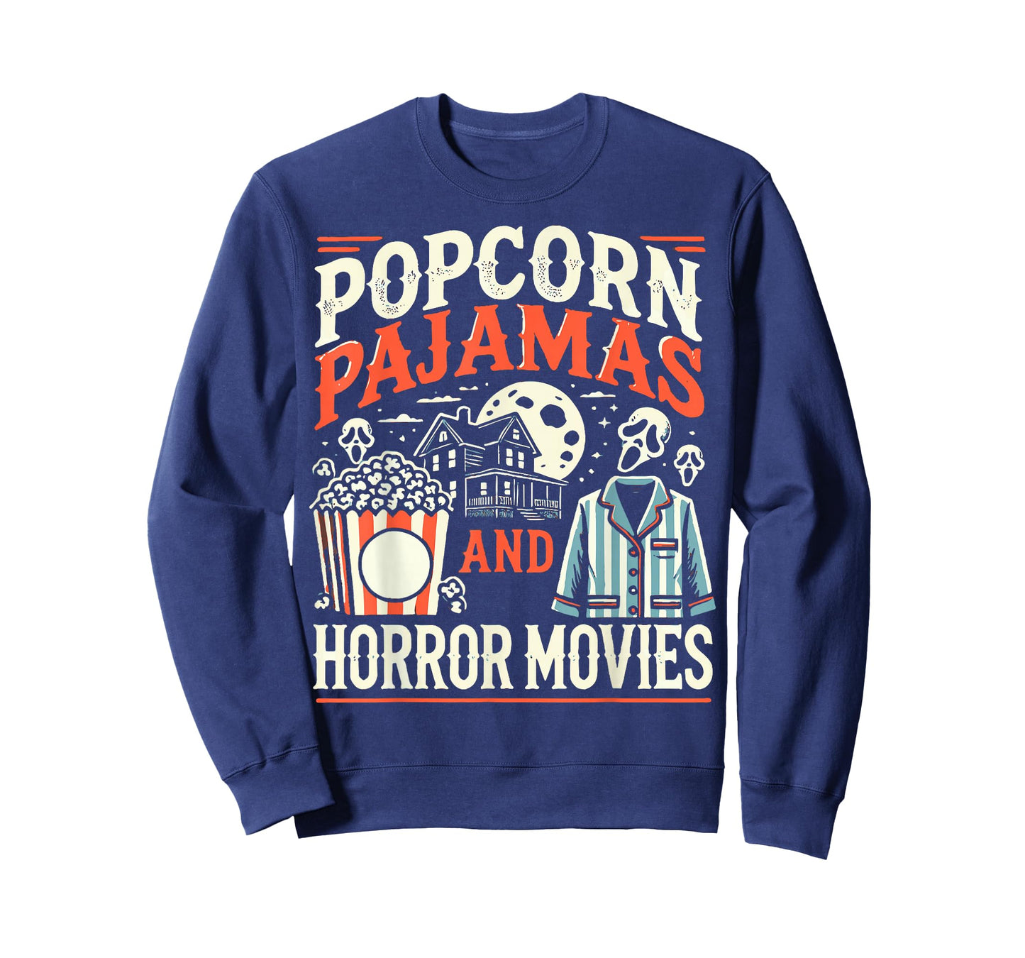 Popcorn Pajamas And Horror Movies Scary Horror Movie Lovers T-Shirt