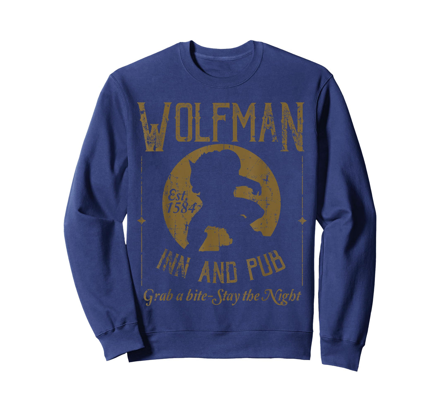 Candis Raechelle Designs Wolfman Inn and Pub Distressed Black T-Shirt