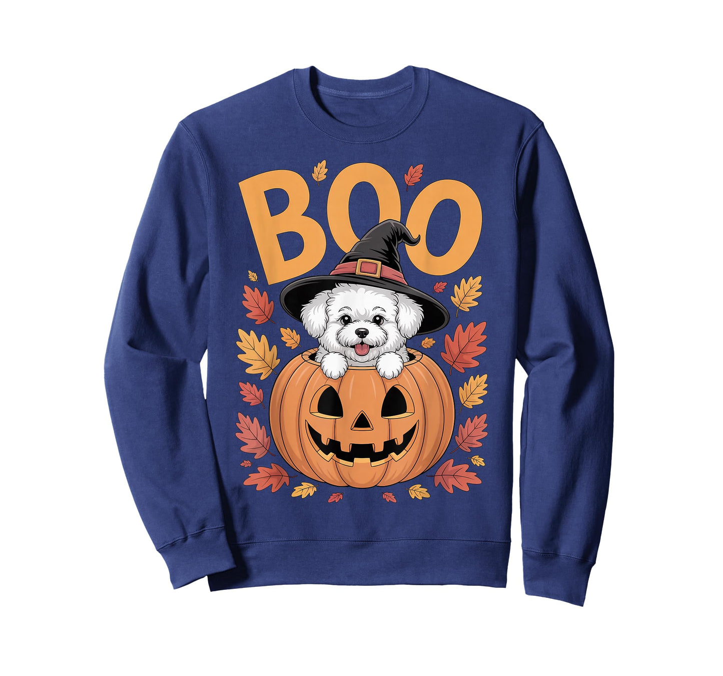 Bichon Costume on Pumpkin Halloween Bichon Frise T-Shirt