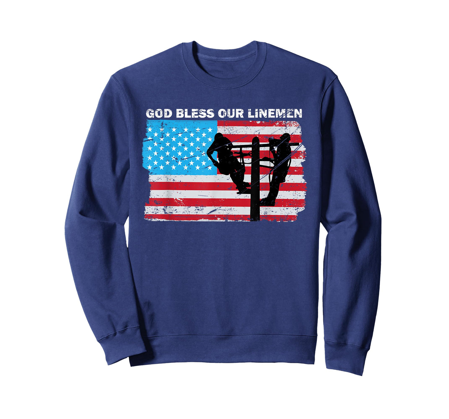 God Bless Our Linemen USA Flag Line Workers Pride Lineman T-Shirt