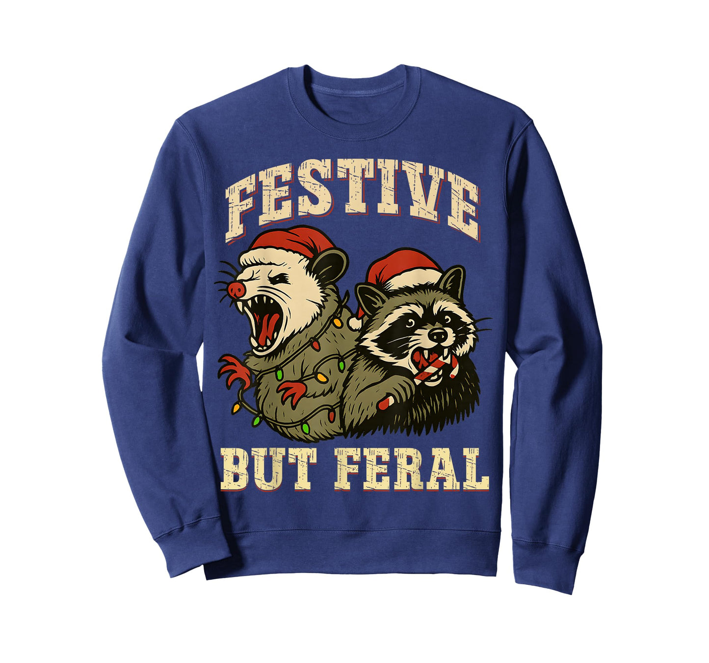 Funny Feral Christmas Raccoon and Possum Festive Xmas Animal T-Shirt