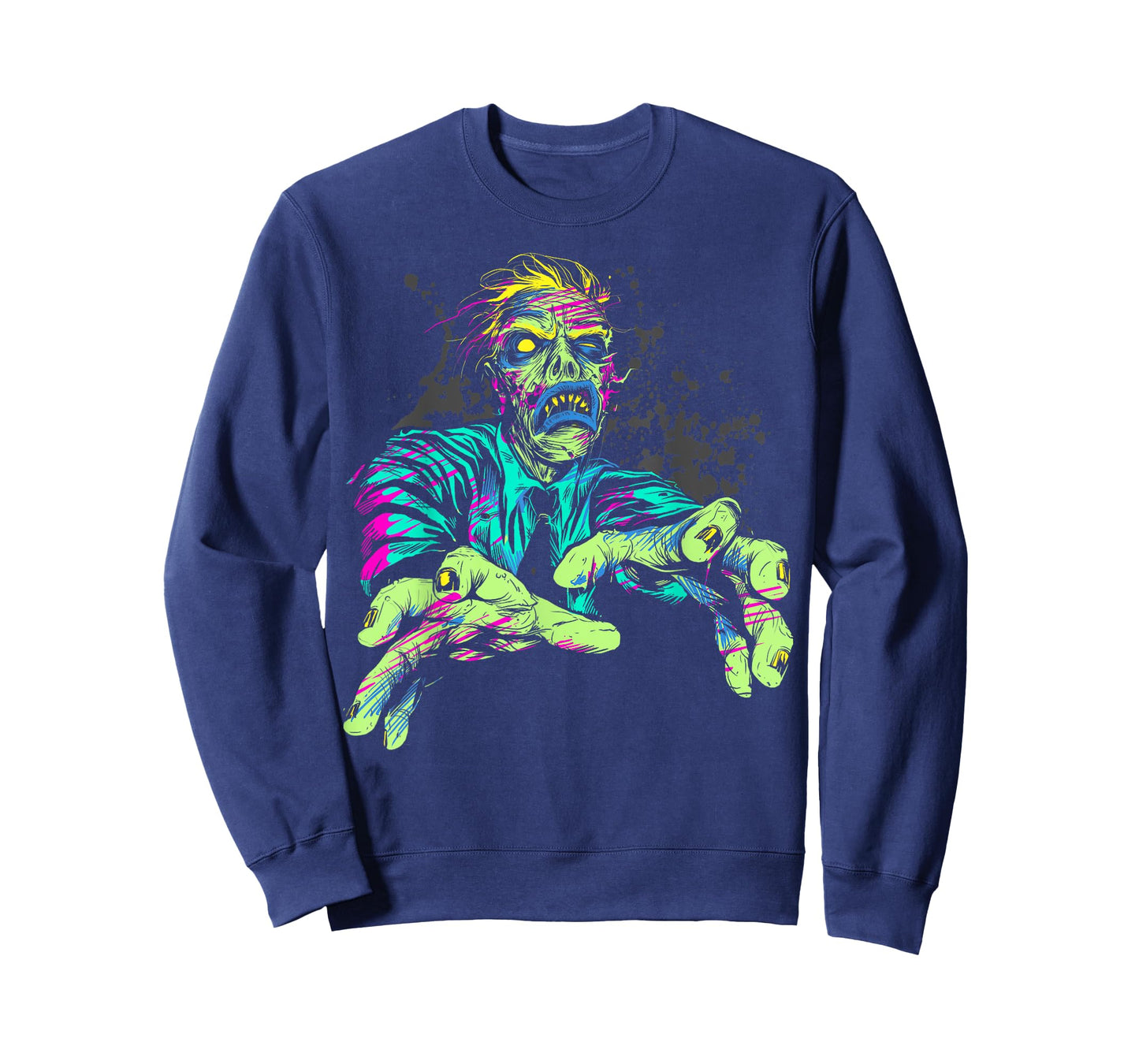 Halloween Neon Zombie Walk Splattered T-Shirt