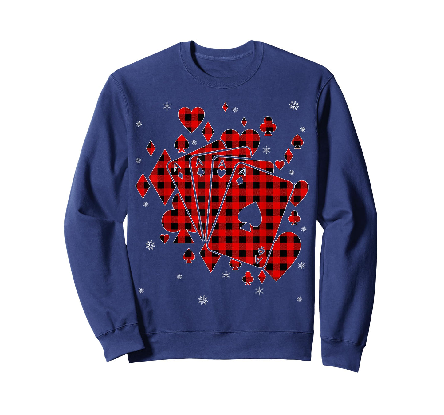 Funny Buffalo Plaid Family Matching Poker Christmas Pajama T-Shirt
