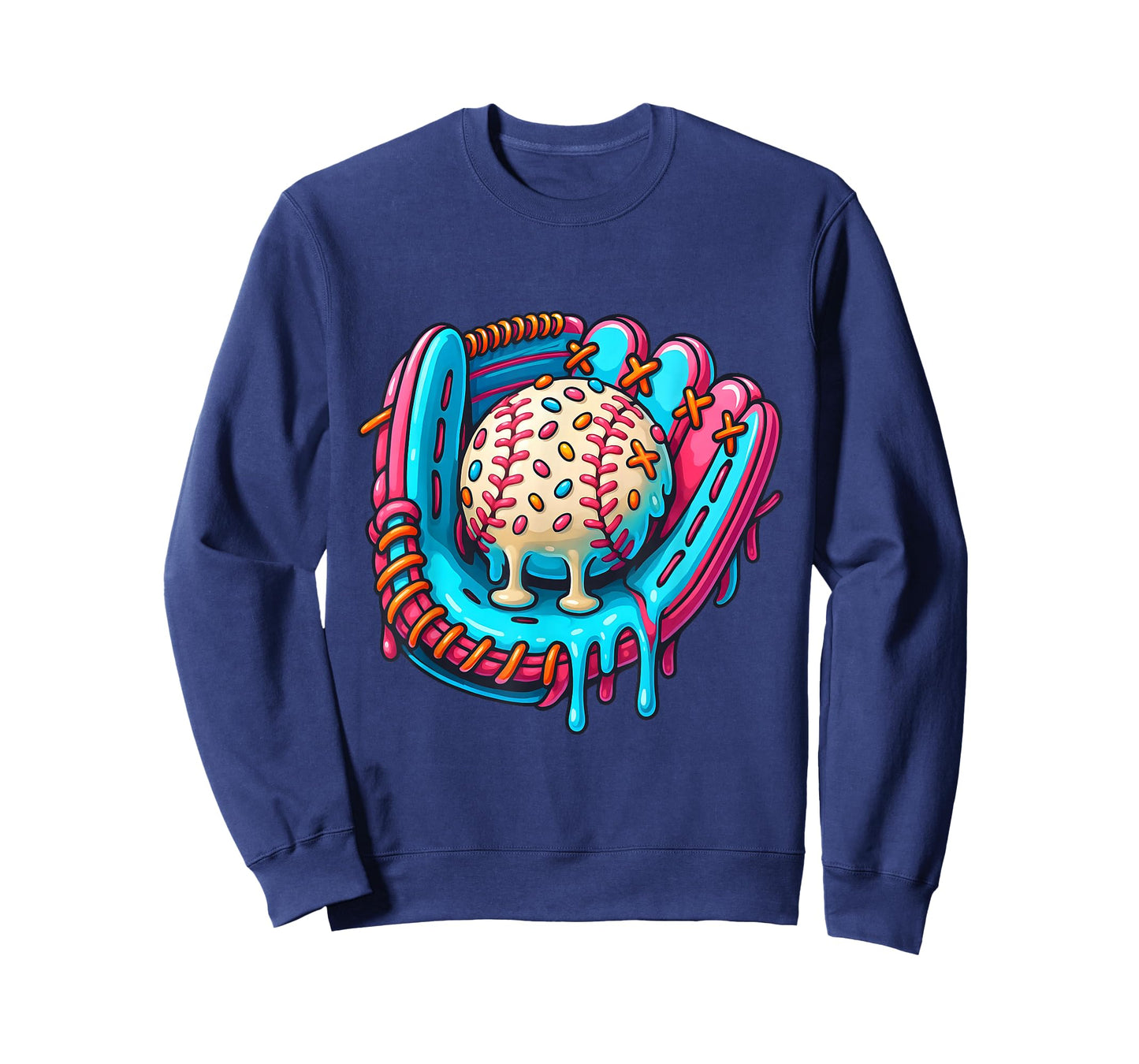 Cool Dripping Baseball Art Melting Sports Illustration Candy T-Shirt