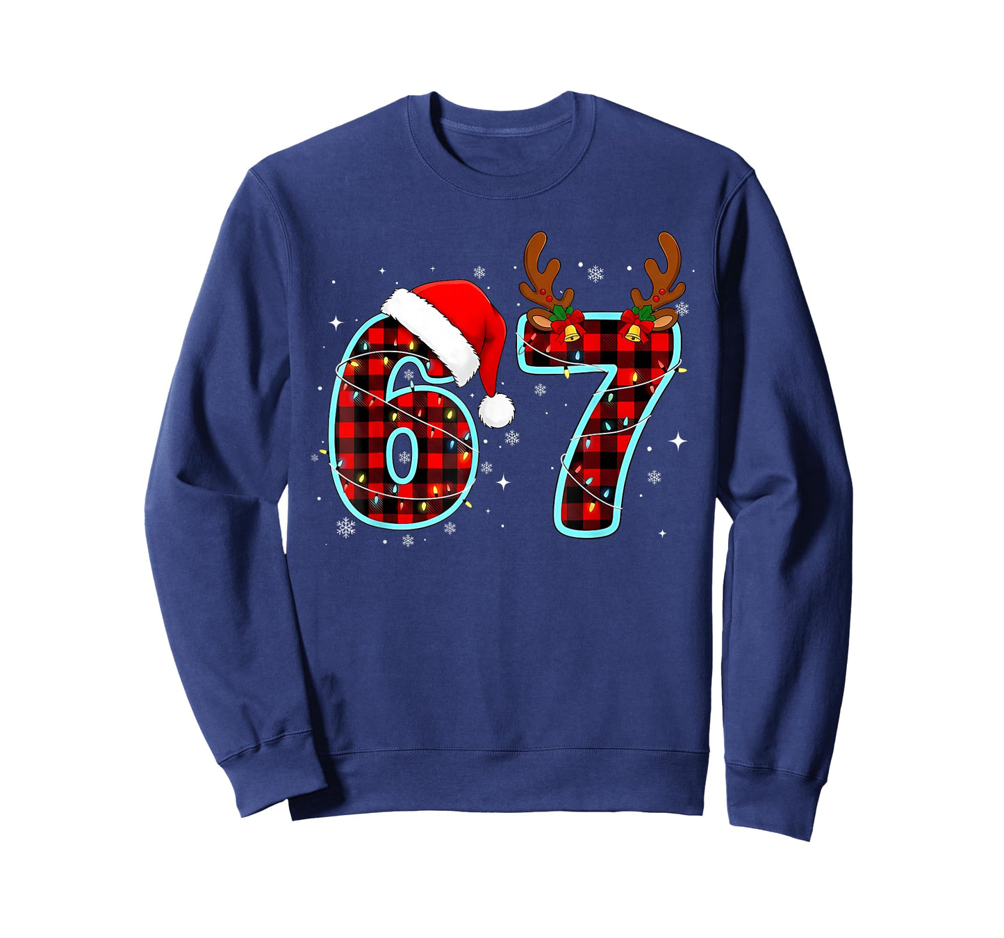 67 Meme Funny Christmas Red Plaid Xmas Pajamas Slang Kids T-Shirt