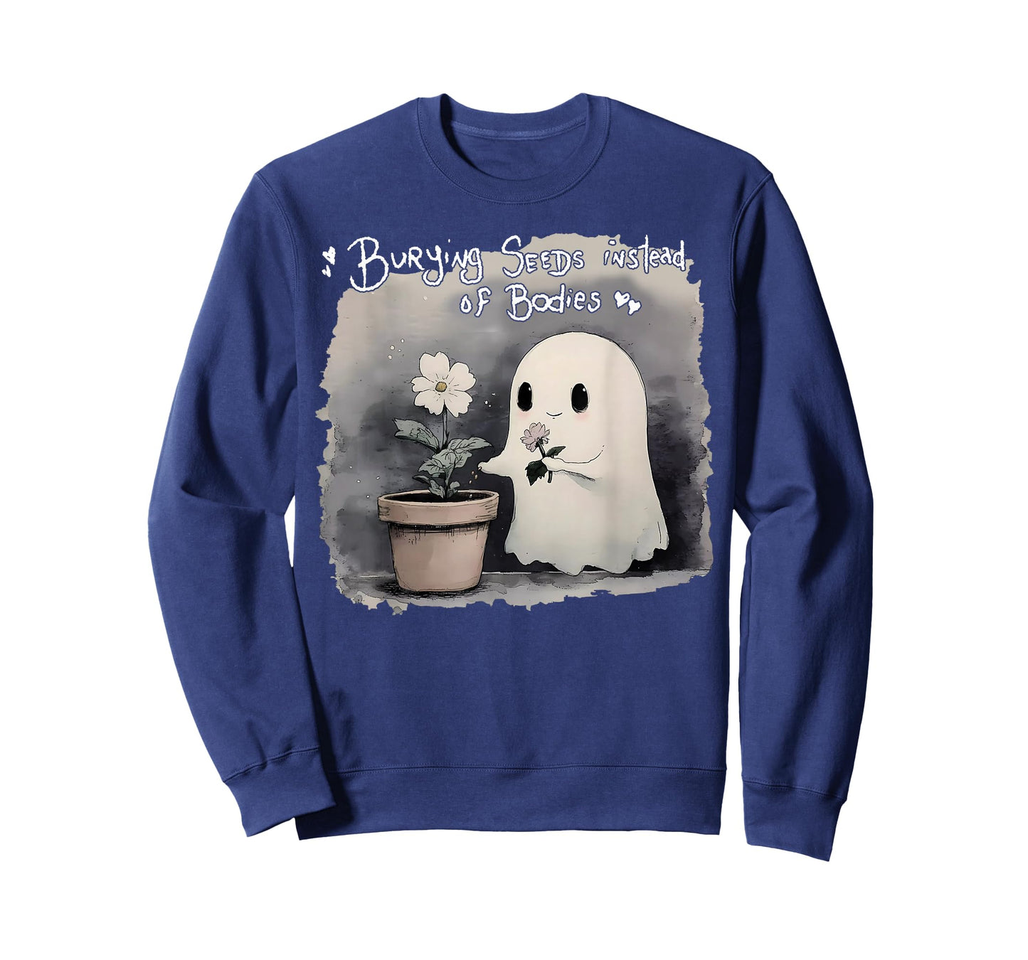 Burying Seeds Instead Of Bodies Funny Cute Ghost Halloween T-Shirt