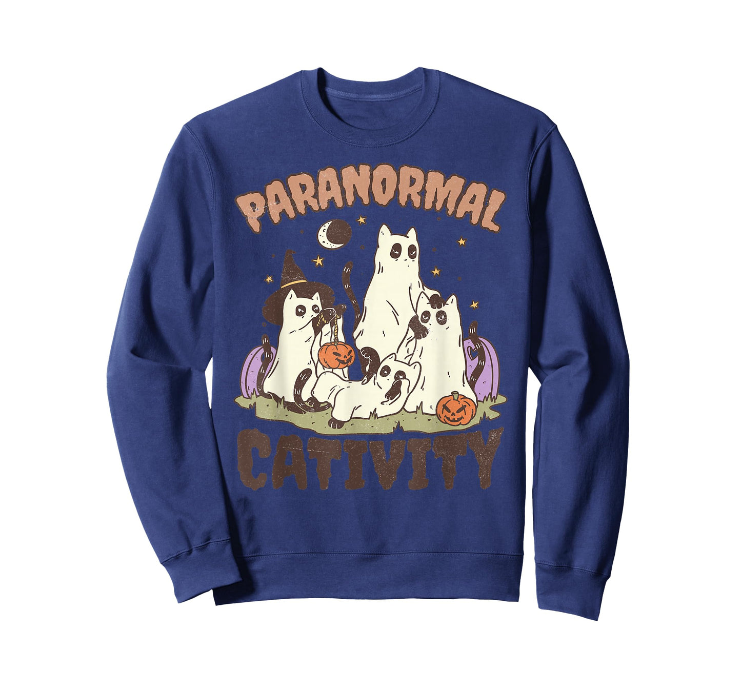 Paranormal Cativity, Cute Retro Halloween Black cat Ghost T-Shirt