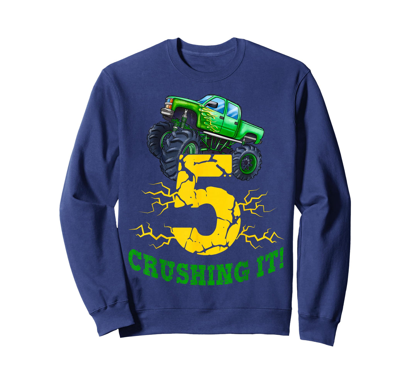 5 Years Old Boys Crushing It Monster Truck 5th Birthday Boy T-Shirt
