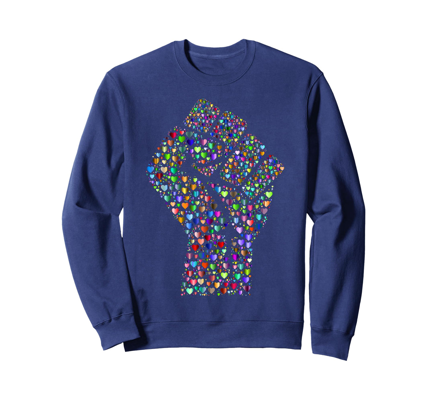 Resist Fist T-Shirt Rainbow Hearts Love T-Shirt