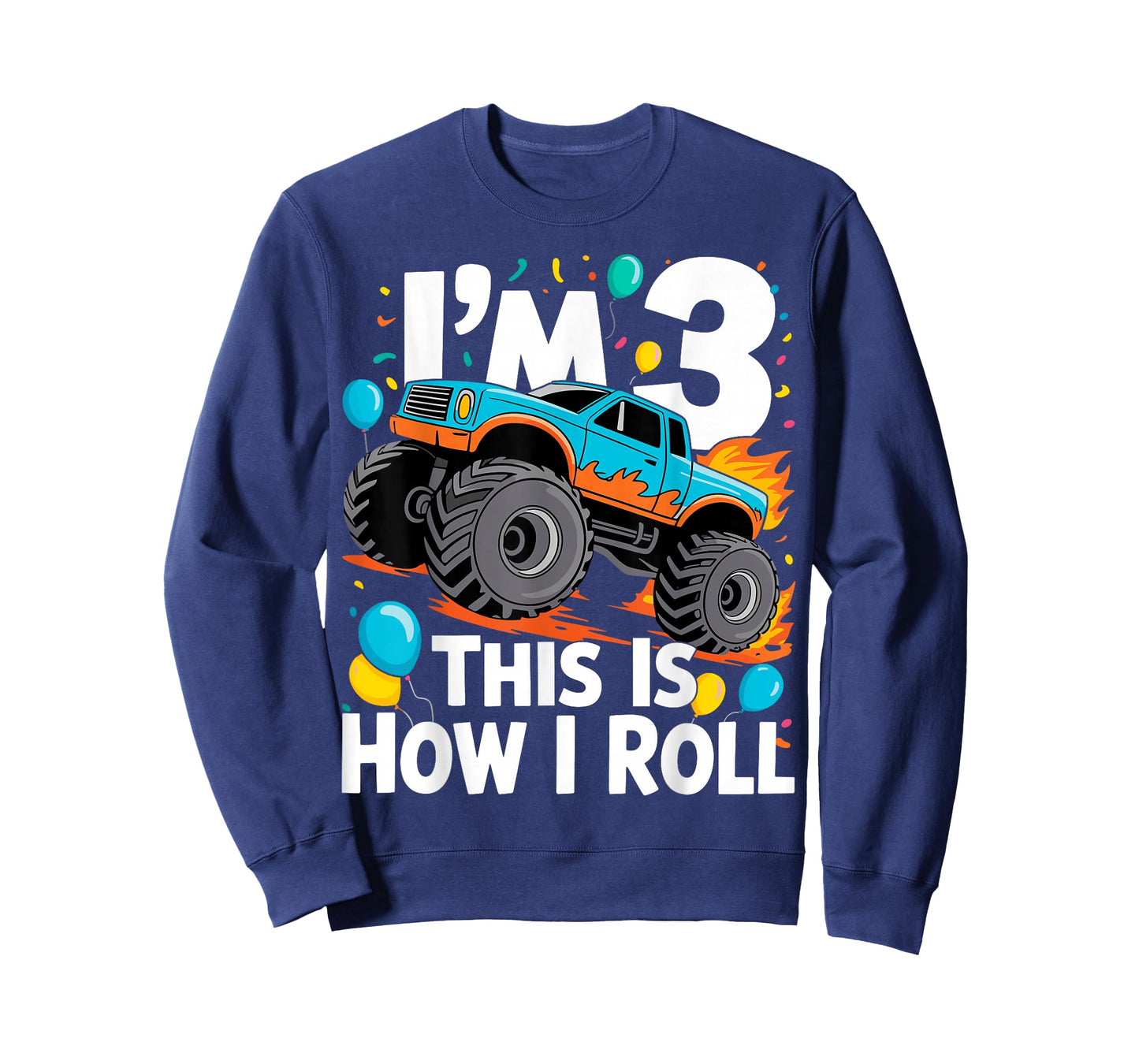 3 Year Old Monster Truck 3rd Birthday Boy Monster Truck T-Shirt