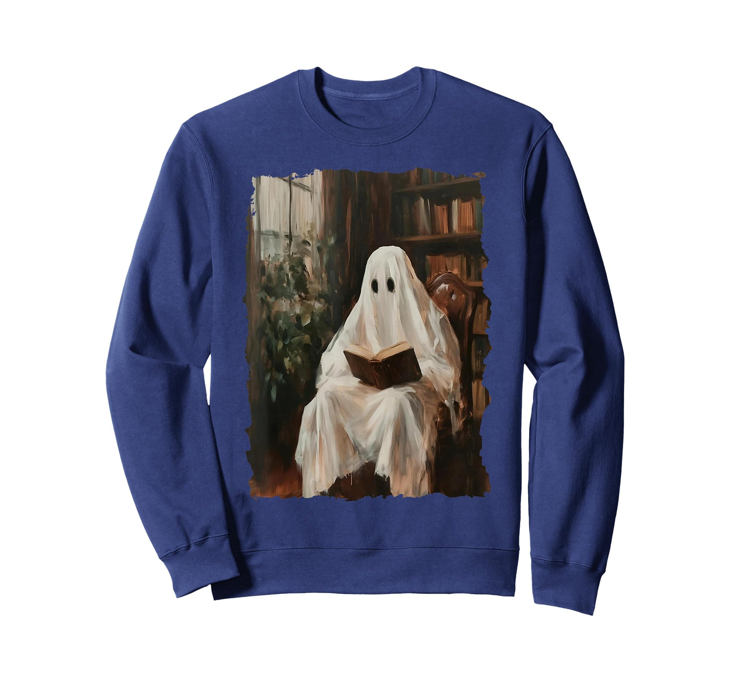 Ghost Library Halloween Book Reading Books Lover Teacher T-Shirt