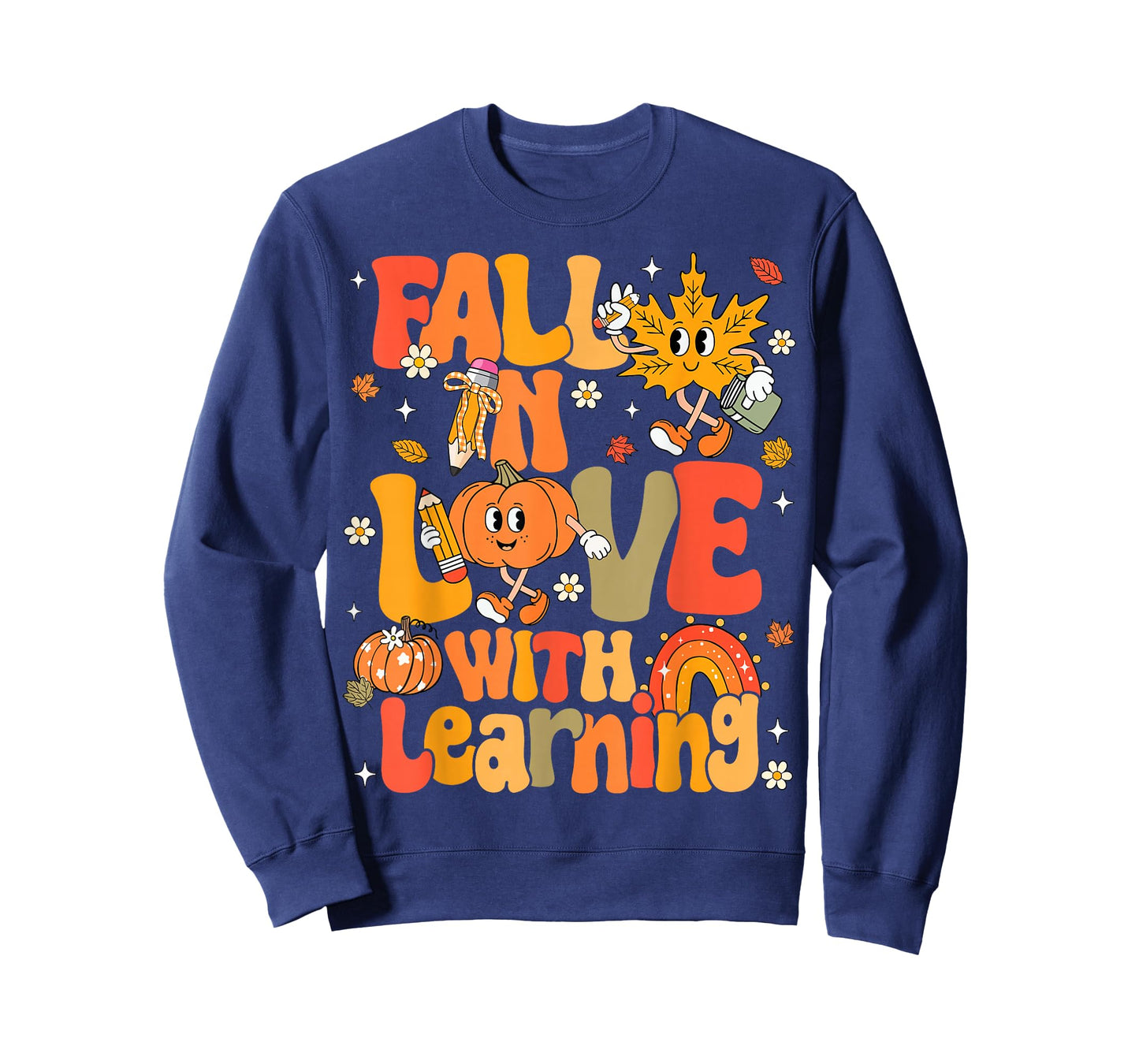 Fall In Love With Learning Autumn Thanksgiving Pumpkin Kids T-Shirt