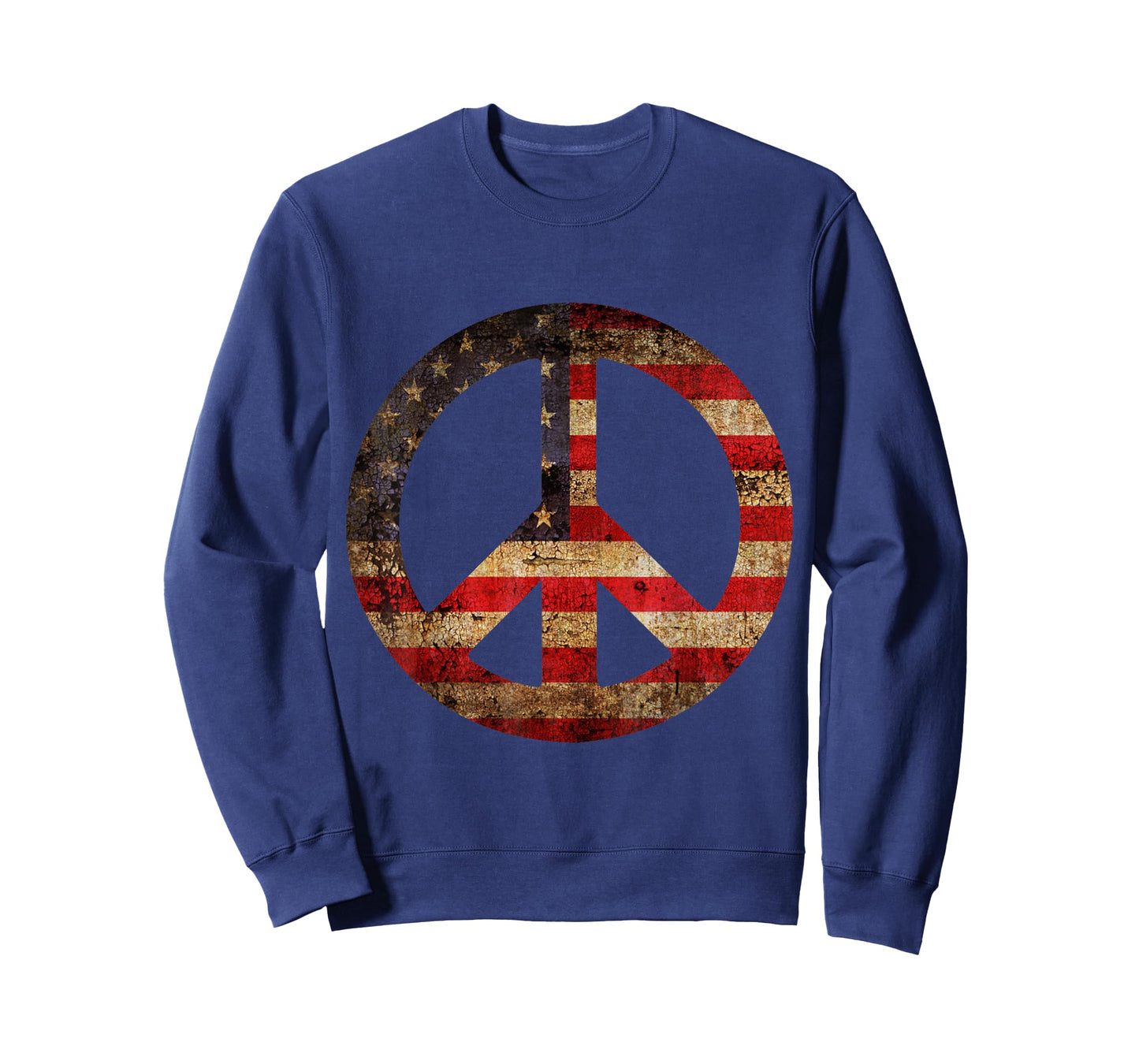 Vintage US American Flag Peace Sign 4th of July T-Shirt